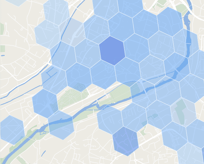 Carte hexagonale des prix immobiliers