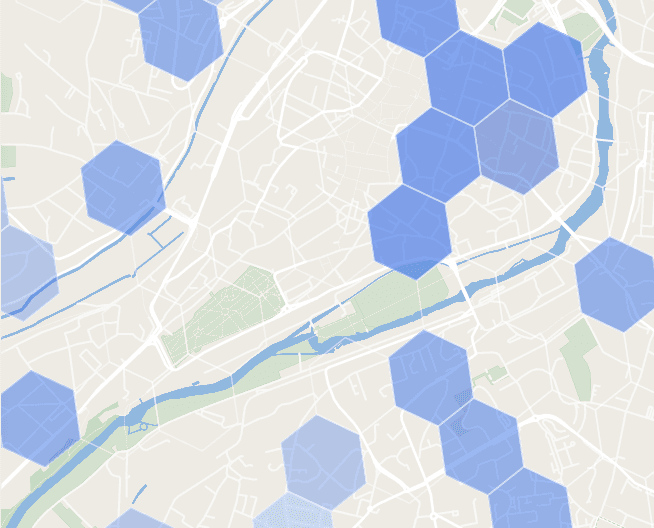 Carte hexagonale des prix immobiliers